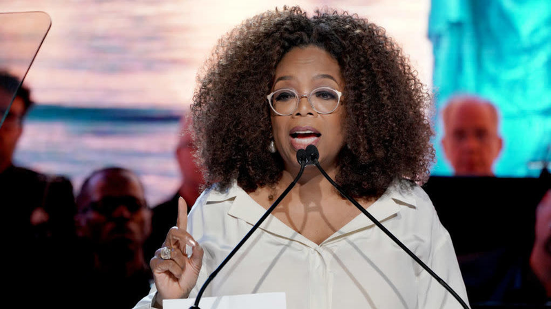 Oprah Winfrey speaks onstage at the Statue Of Liberty Museum Opening Celebration on May 15, 2019 at Ellis Island in New York City.